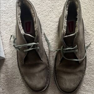Clarks Gray Suede Combat Boots